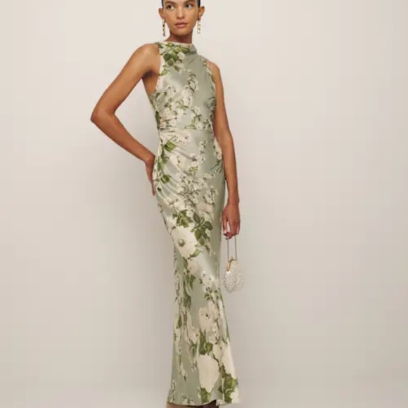 Reformation Dresses & Skirts - Reformation Anaiis Silk Dress Green - Size 4